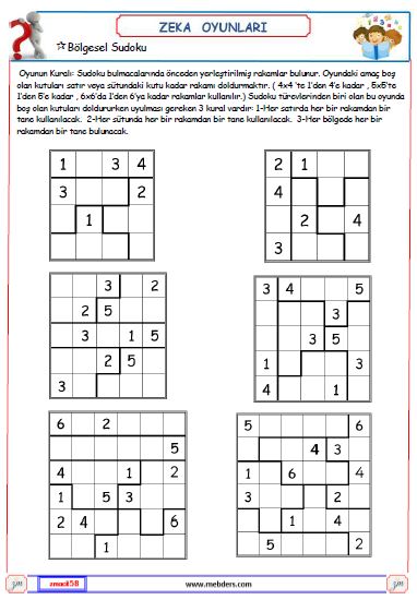 Bölgesel Sudoku 2 ( Zeka Oyunları )
